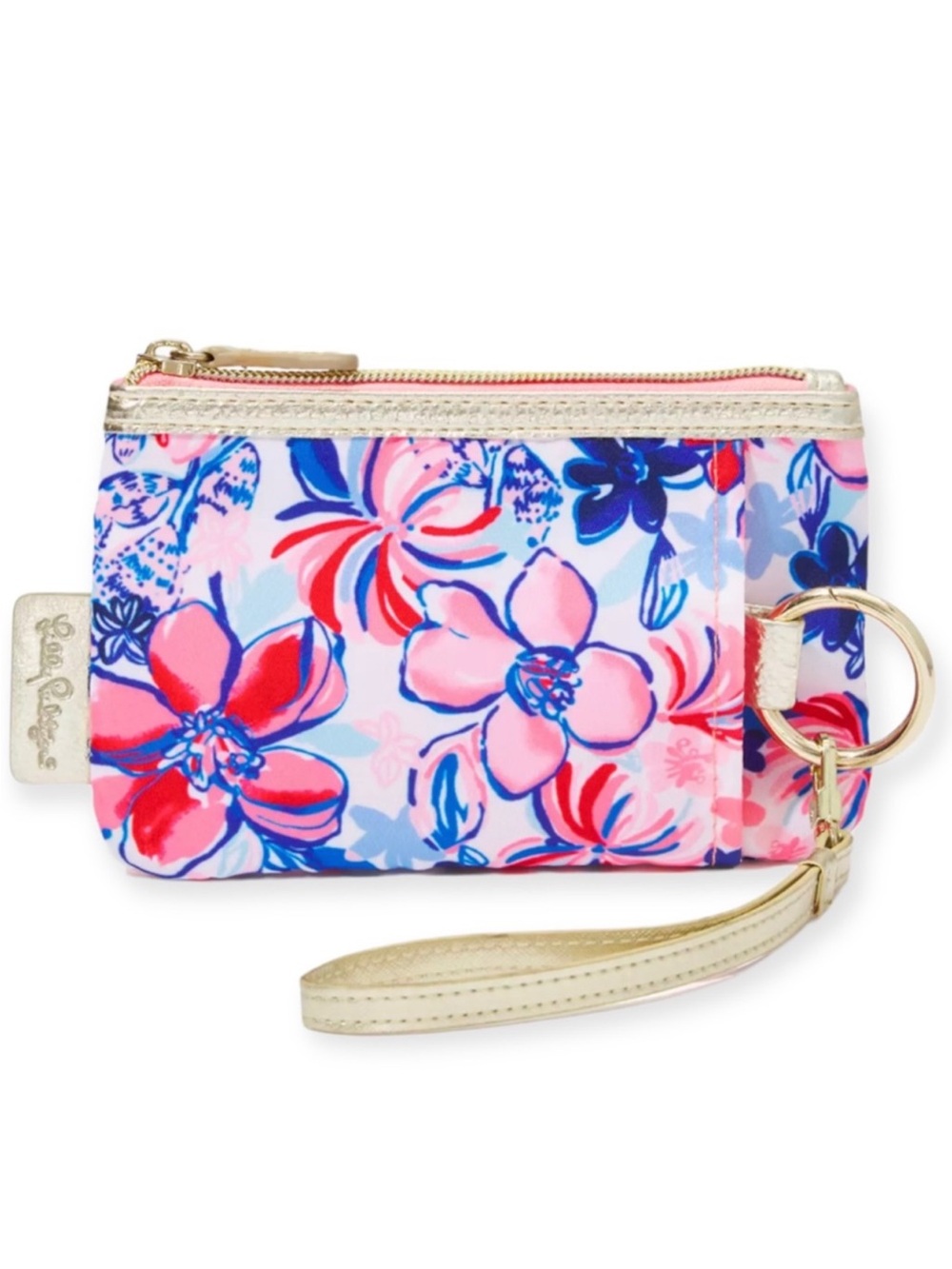 LILLY PULITZER Wallet Resort White Party Like A Lobstar Printed Zip Top Key Ring